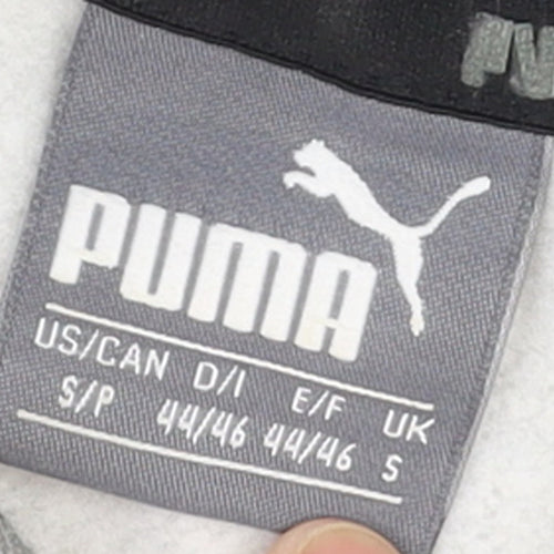 Puma Men's Grey Small Pullover Hoodie Regular Fit Logo Fleece