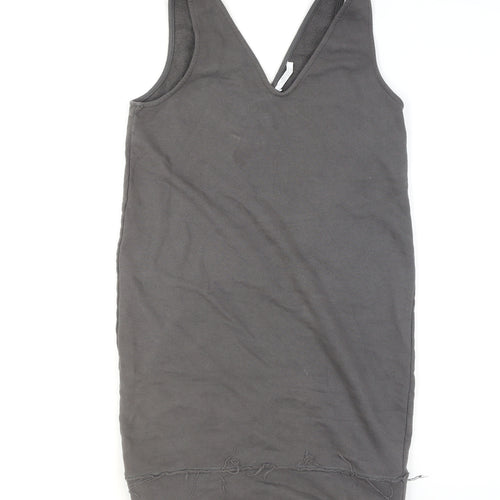 Zara Women Grey Cotton Jersey Tank Top Small
