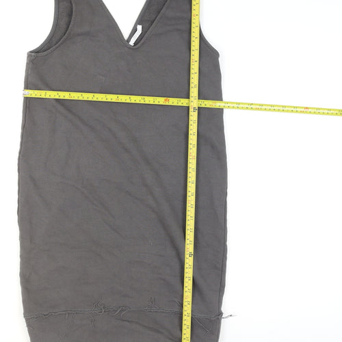 Zara Women Grey Cotton Jersey Tank Top Small