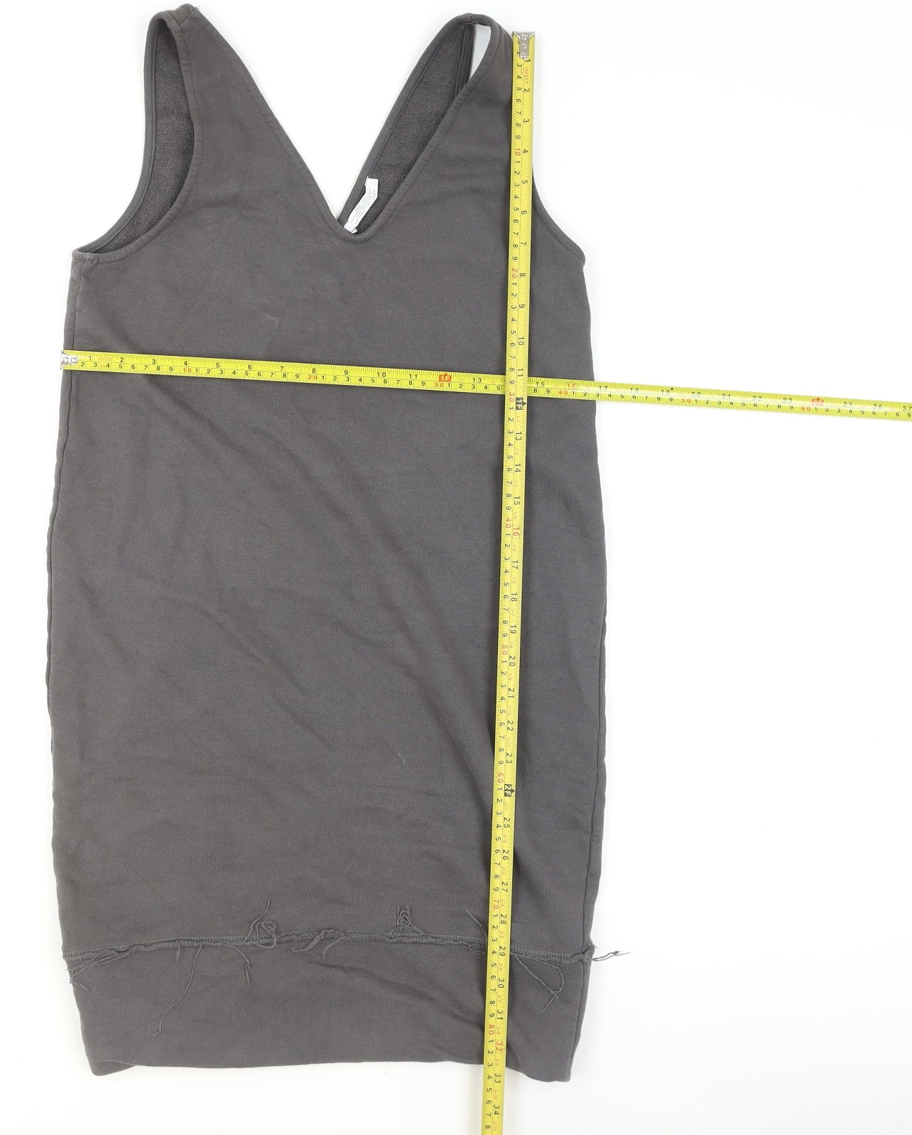 Zara Women Grey Cotton Jersey Tank Top Small