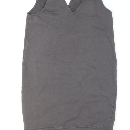 Zara Women Grey Cotton Jersey Tank Top Small
