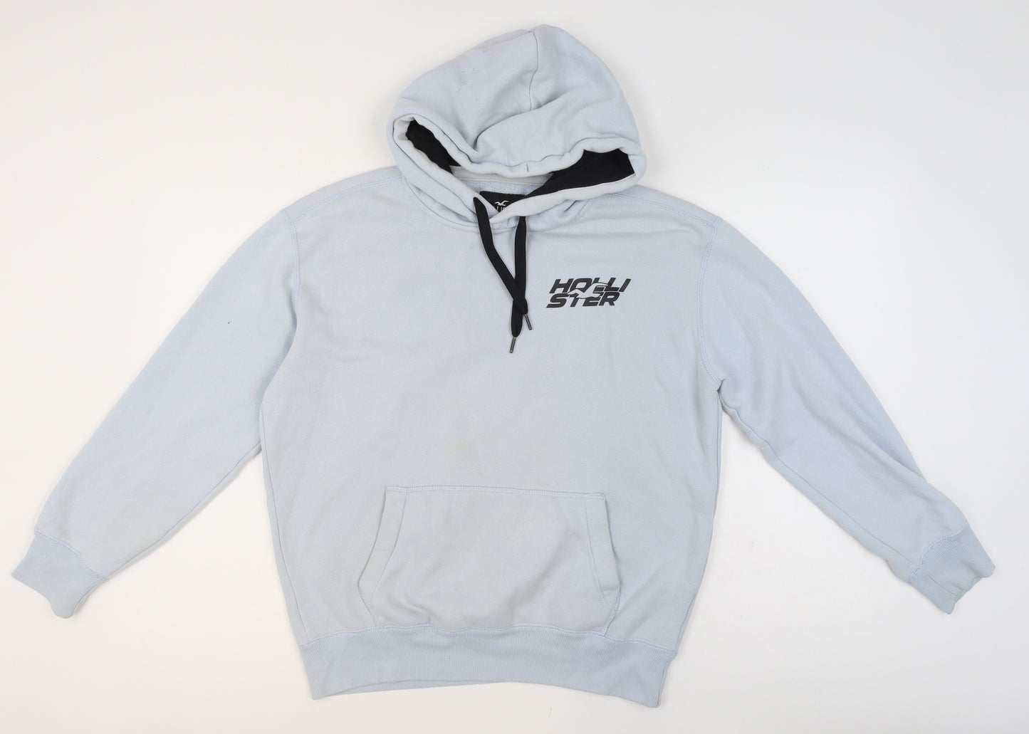 Hollister Men’s Blue Pullover Hoodie M Graphic Fleece Sweatshirt