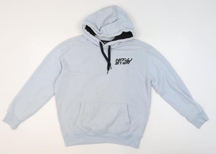 Hollister Men’s Blue Pullover Hoodie M Graphic Fleece Sweatshirt