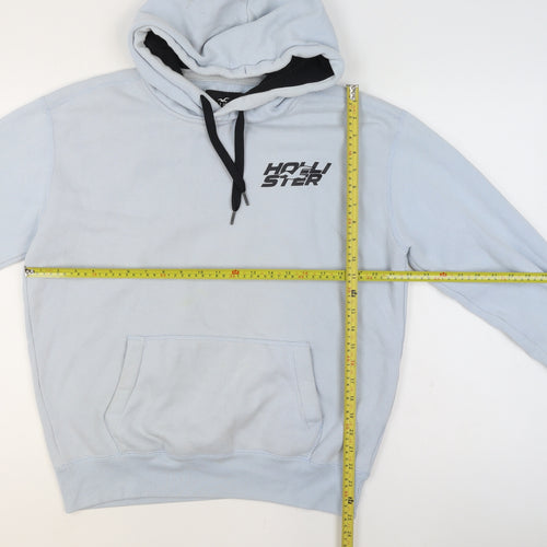 Hollister Men’s Blue Pullover Hoodie M Graphic Fleece Sweatshirt