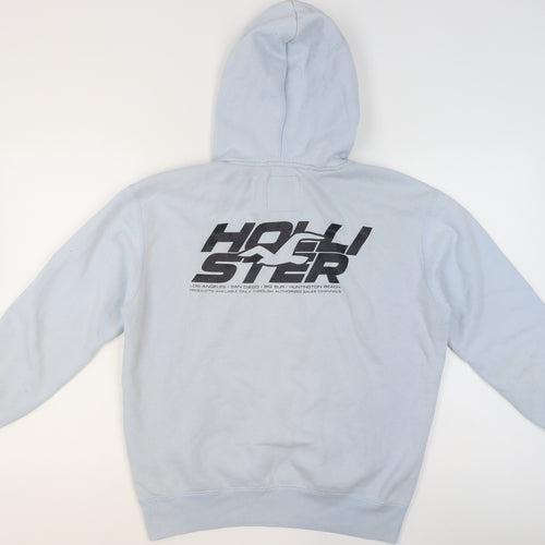 Hollister Men’s Blue Pullover Hoodie M Graphic Fleece Sweatshirt