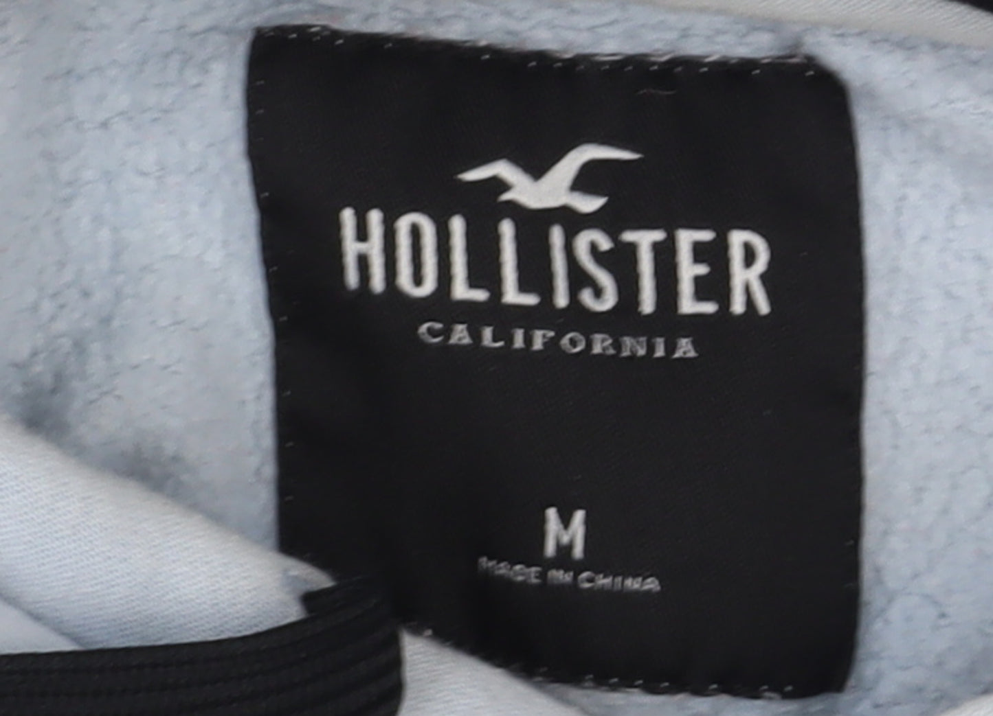 Hollister Men’s Blue Pullover Hoodie M Graphic Fleece Sweatshirt