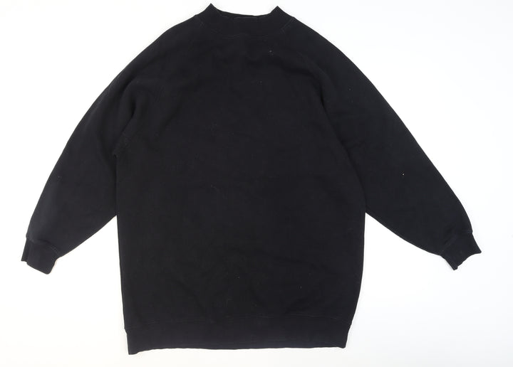 Pull&Bear Men’s Black Cotton Blend Crew Neck Sweatshirt M