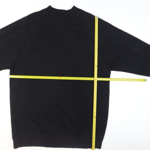 Pull&Bear Men’s Black Cotton Blend Crew Neck Sweatshirt M