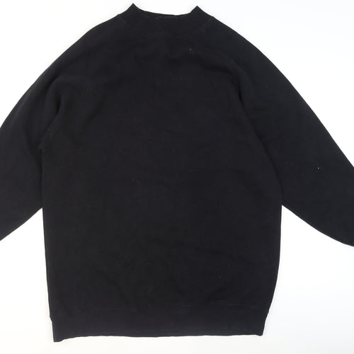 Pull&Bear Men’s Black Cotton Blend Crew Neck Sweatshirt M