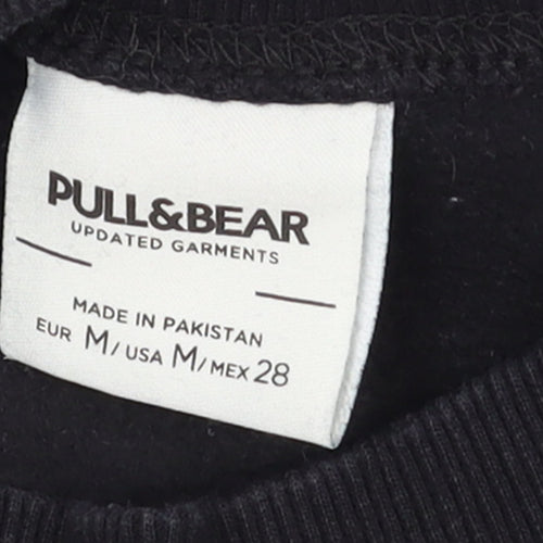 Pull&Bear Men’s Black Cotton Blend Crew Neck Sweatshirt M