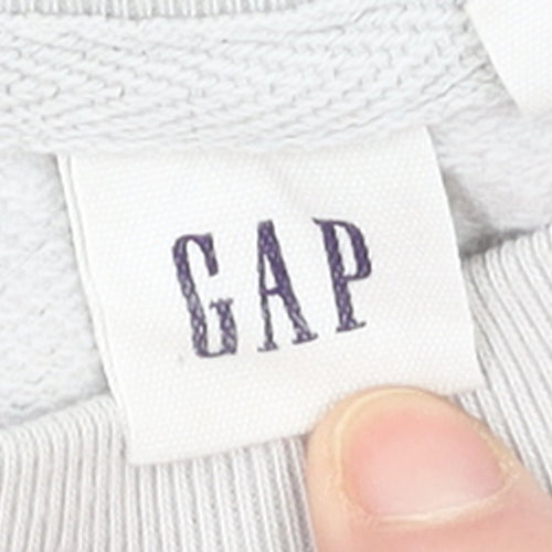 GAP Women Grey Leopard Print Pullover Sweatshirt Medium