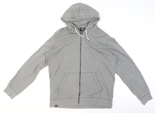 Next Men’s Grey Full Zip Hoodie Size L Soft Fleece Cotton Blend