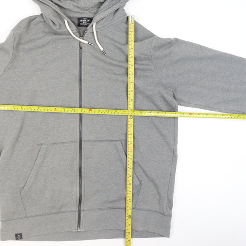 Next Men’s Grey Full Zip Hoodie Size L Soft Fleece Cotton Blend