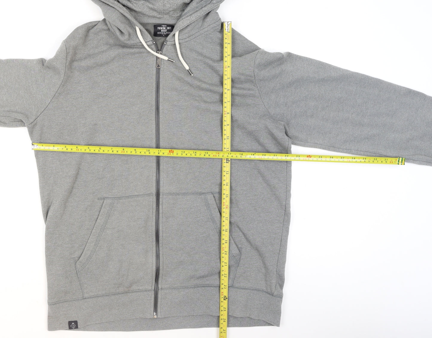 Next Men’s Grey Full Zip Hoodie Size L Soft Fleece Cotton Blend