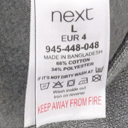 Next Men’s Grey Full Zip Hoodie Size L Soft Fleece Cotton Blend