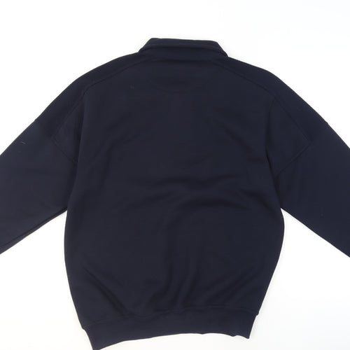 BHS Mens Navy Blue Collared Henley Sweatshirt Size M