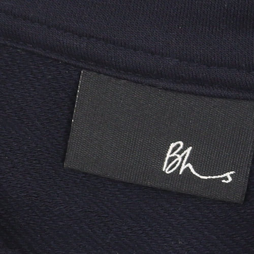 BHS Mens Navy Blue Collared Henley Sweatshirt Size M