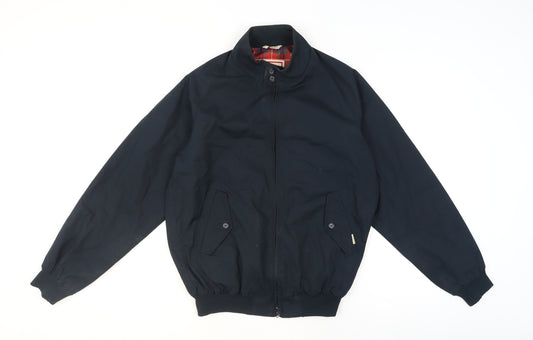 Baracuta Men's Blue Cotton Bomber Jacket Size 40 Classic Lined