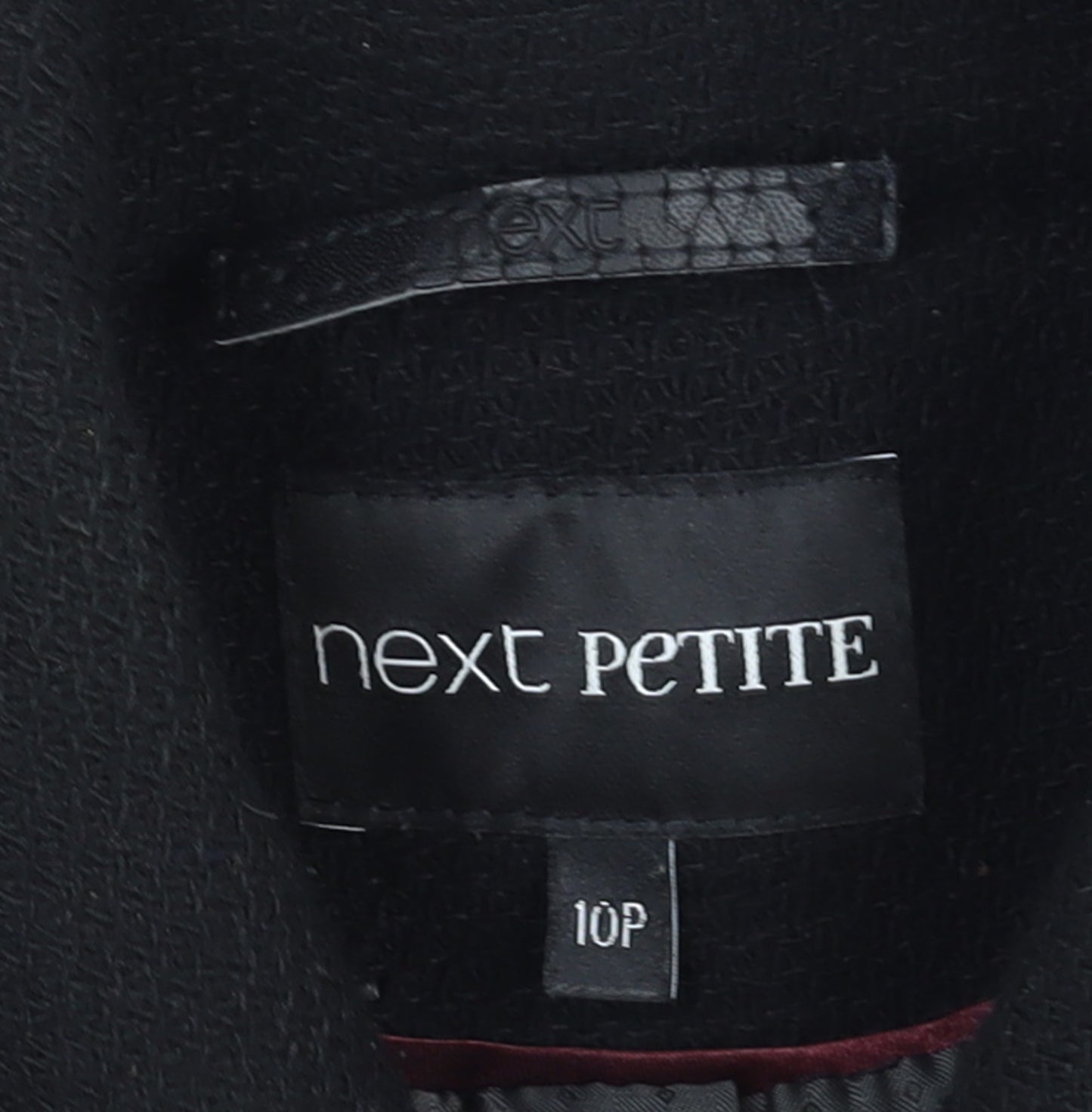 Next Petite Black Wool Blend Buttoned Long Coat Size 10P