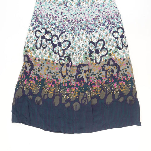 White Stuff Women's Multicoloured Floral A-Line Knee Length Skirt Size 8