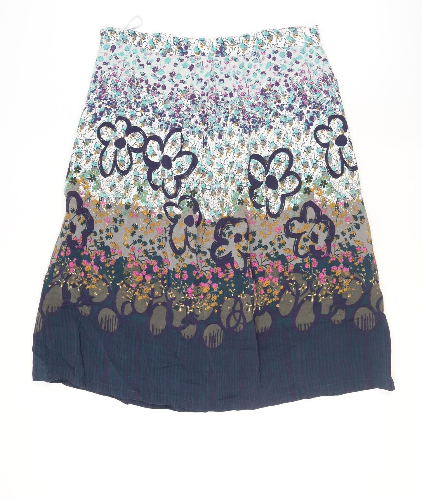White Stuff Women's Multicoloured Floral A-Line Knee Length Skirt Size 8