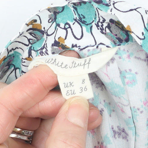 White Stuff Women's Multicoloured Floral A-Line Knee Length Skirt Size 8