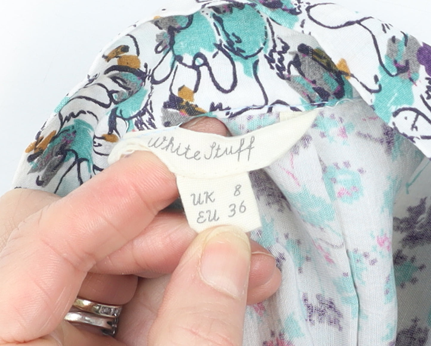 White Stuff Women's Multicoloured Floral A-Line Knee Length Skirt Size 8