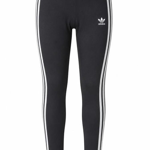 Adidas Womens Black 3-Stripes Cotton Stretch Sports Leggings UK 8