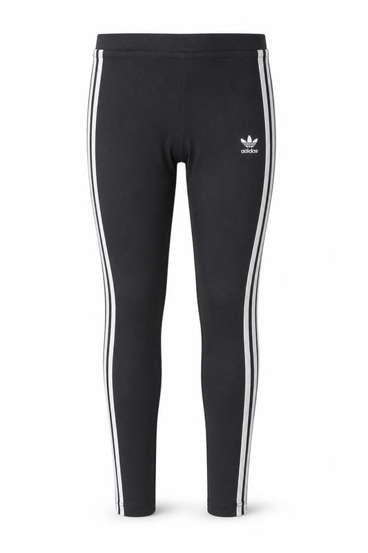 Adidas Womens Black 3-Stripes Cotton Stretch Sports Leggings UK 8