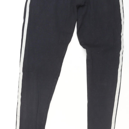 Adidas Womens Black 3-Stripes Cotton Stretch Sports Leggings UK 8