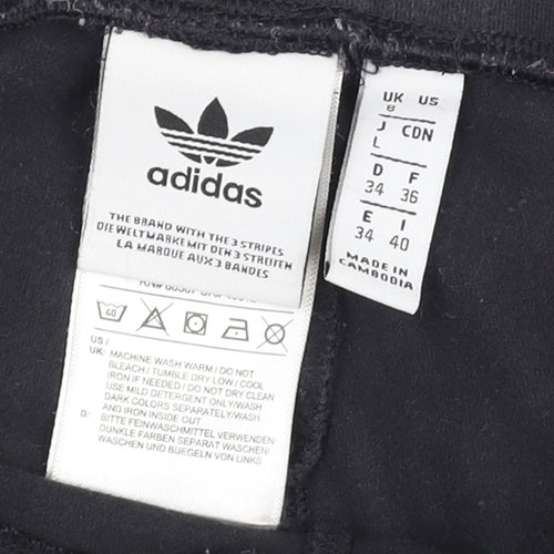 Adidas Womens Black 3-Stripes Cotton Stretch Sports Leggings UK 8