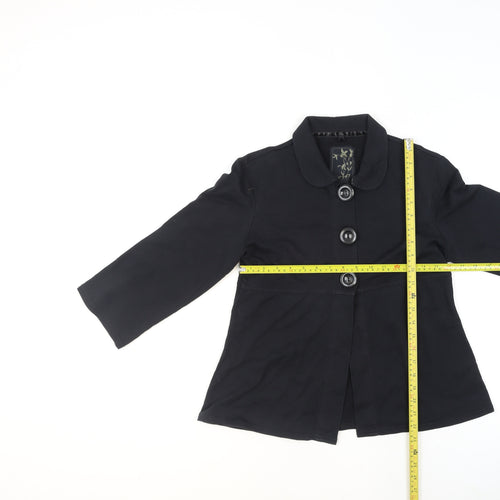 Next Women's Black Cotton Button-Up Short Jacket Size 10