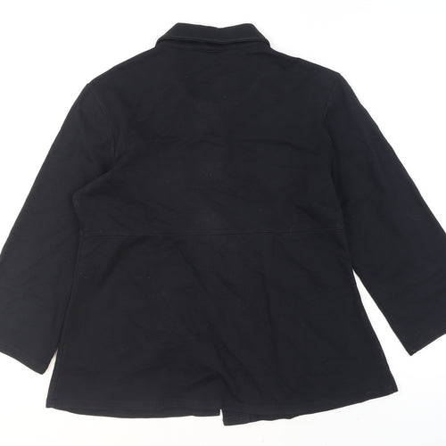 Next Women's Black Cotton Button-Up Short Jacket Size 10
