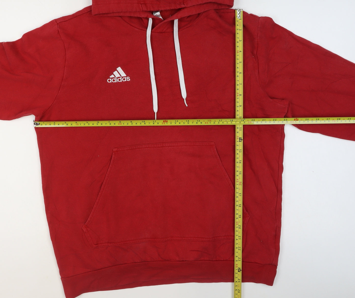 Adidas Men's Red Pullover Hoodie Size L Sports Fleece