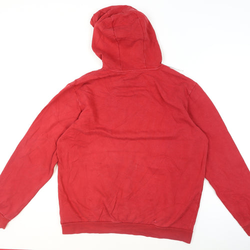 Adidas Men's Red Pullover Hoodie Size L Sports Fleece