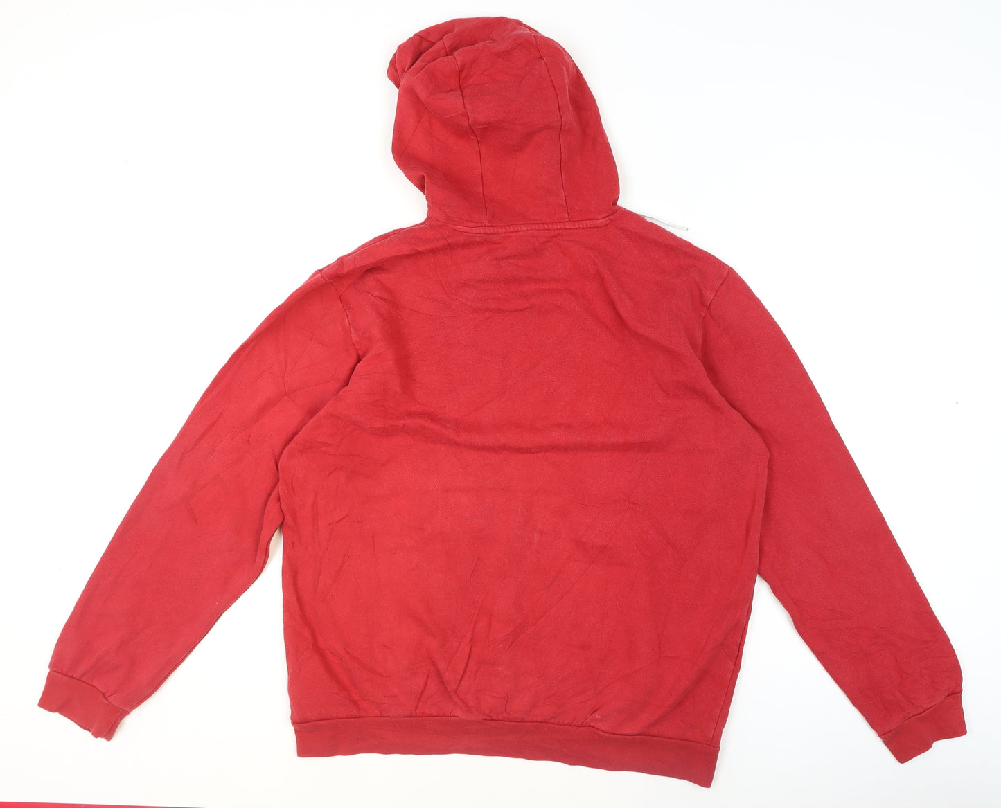 Adidas Men's Red Pullover Hoodie Size L Sports Fleece