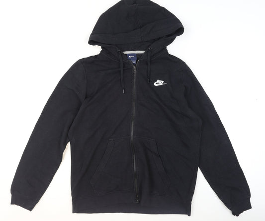 Nike Men's Black Full Zip Hoodie L Regular Fit Fleece Sportswear