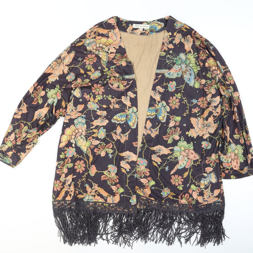 J&S Millenium Women's Multicoloured Kimono Fringe Blouse S