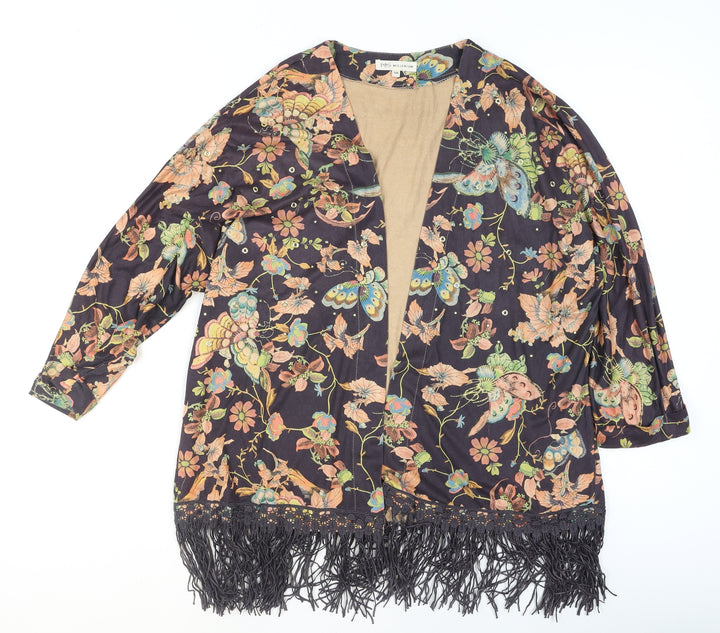 J&S Millenium Women's Multicoloured Kimono Fringe Blouse S