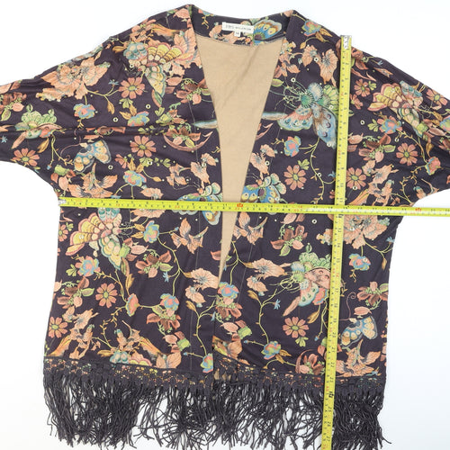 J&S Millenium Women's Multicoloured Kimono Fringe Blouse S