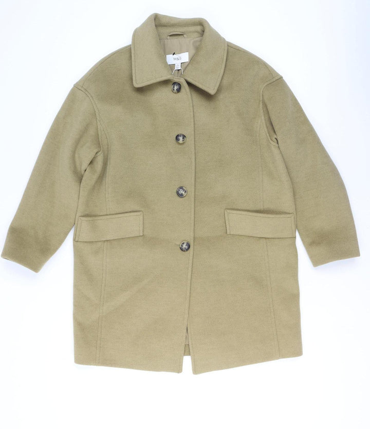 Marks and Spencer Women's Beige Petite Overcoat Size 12