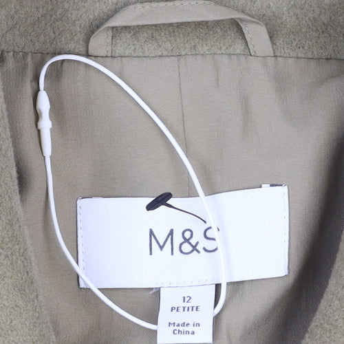 Marks and Spencer Women's Beige Petite Overcoat Size 12