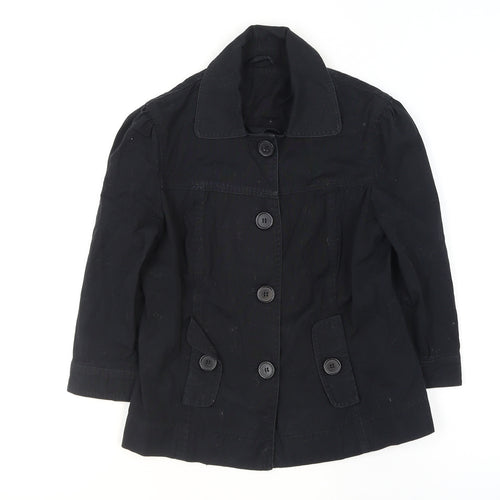 Dorothy Perkins Womens Black Cotton Short Jacket Size 8