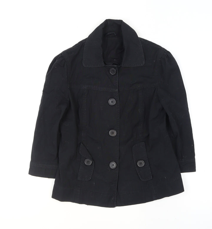Dorothy Perkins Womens Black Cotton Short Jacket Size 8