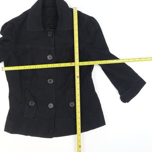 Dorothy Perkins Womens Black Cotton Short Jacket Size 8