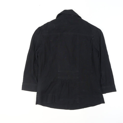 Dorothy Perkins Womens Black Cotton Short Jacket Size 8