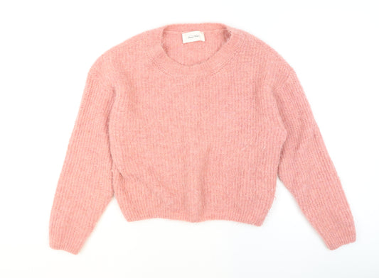 American Vintage Womens Pink Alpaca Wool Knit Jumper Size S