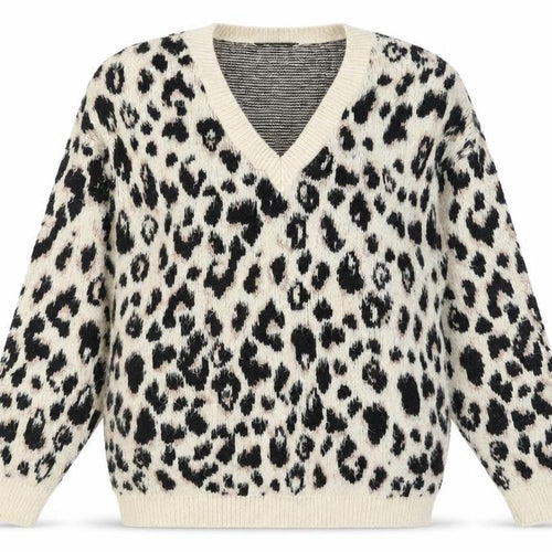 Dorothy Perkins Women Beige Leopard Print V-Neck Jumper Size 10