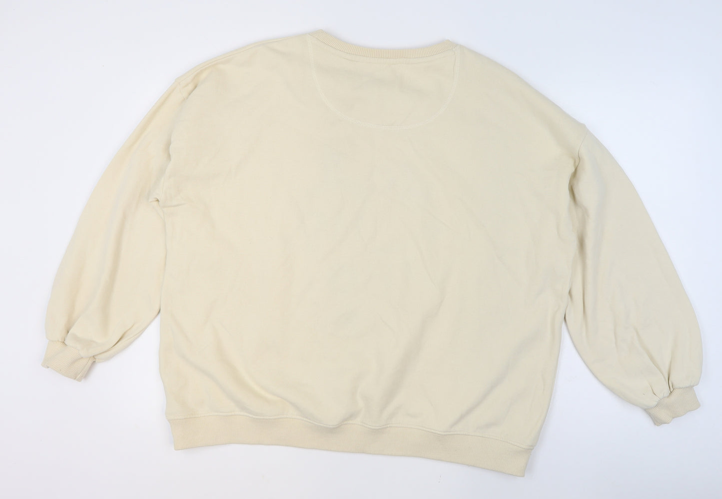 FatFace Women Beige Christmas Ho Ho Ho Pullover Sweatshirt Size L