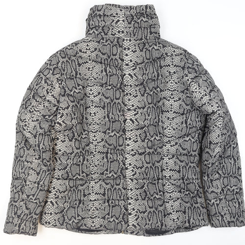 Star by Julien Macdonald Women's Grey Animal Print Puffer Jacket Size 18